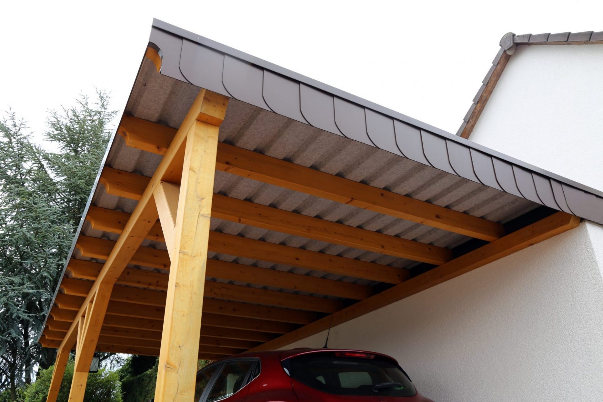 attached timber carport