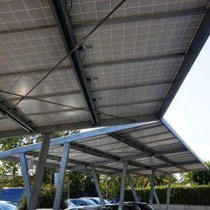 flat roof carport with solar panels